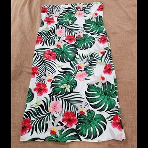 Love University Dress Size 3XL Tropical Soft Strapless Bodycon